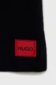 Вовняний шарф Hugo темно-синій