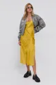 Сукня з домішкою шовку Diesel жовтий