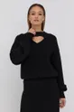 črna Volnena obleka Victoria Victoria Beckham
