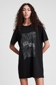 AllSaints Sukienka bawełniana BRECON TEE DRESS nadruk czarny WD310V