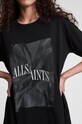 AllSaints Sukienka bawełniana BRECON TEE DRESS czarny WD310V