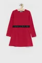 różowy Calvin Klein Jeans Sukienka dziecięca IG0IG01211.4890 Dziewczęcy