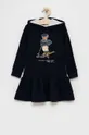 granatowy Polo Ralph Lauren Sukienka dziecięca 312853318001 Dziewczęcy