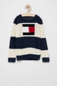 granatowy Tommy Hilfiger Sweter dziecięcy Chłopięcy