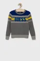siva Dječji pamučni pulover Guess Za dječake