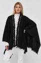 Twinset Poncho z domieszką wełny czarny