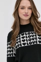 czarny Love Moschino Sweter wełniany