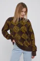 Odzież HUF Sweter wkn0041 brązowy