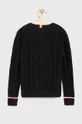 μαύρο Παιδικό βαμβακερό πουλόβερ Tommy Hilfiger Για κορίτσια