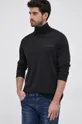 μαύρο Βαμβακερό πουκάμισο με μακριά μανίκια Karl Lagerfeld