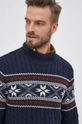 granatowy Selected Homme Sweter bawełniany