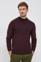 Vlnený sveter Calvin Klein burgundské