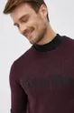bordowy Calvin Klein Sweter wełniany