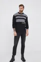 Calvin Klein Jeans gyapjúkeverék pulóver fekete