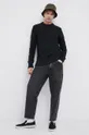 Superdry gyapjúkeverék pulóver fekete