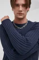 mornarsko plava Pamučni pulover Solid