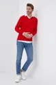 United Colors of Benetton Sweter wełniany czerwony