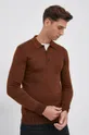 brązowy Sisley Sweter z domieszką wełny
