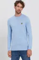 plava Lyle & Scott - Pulover s dodatkom vune