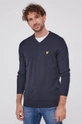 Lyle & Scott - Pulover s dodatkom vune mornarsko plava