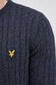 Lyle & Scott - Sweter z domieszką wełny KN732V.Z56 granatowy
