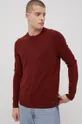 Superdry sweter wełniany bordowy
