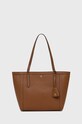 Lauren Ralph Lauren Torebka skórzana 431842431002 skóra licowa brązowy 431842431002