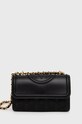 Kožená kabelka Tory Burch SMALL SHOULDER nášivka čierna 75576.001