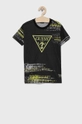 czarny Guess T-shirt dziecięcy Chłopięcy