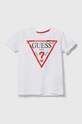 Дитяча бавовняна футболка Guess L73I55.K8HM0 білий SS22
