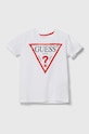 Детска памучна тениска Guess L73I55.K8HM0 бял SS22