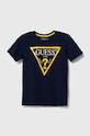 Guess T-shirt bawełniany dziecięcy nadruk granatowy L73I55.K8HM0