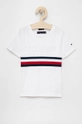 biały Tommy Hilfiger T-shirt bawełniany dziecięcy Chłopięcy