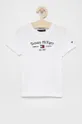 білий Дитяча бавовняна футболка Tommy Hilfiger Для хлопчиків
