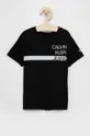 czarny Calvin Klein Jeans T-shirt bawełniany dziecięcy IB0IB00895.4890 Chłopięcy