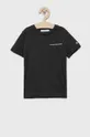 czarny Calvin Klein Jeans T-shirt bawełniany dziecięcy IB0IB00456.4890 Chłopięcy