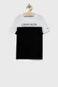 czarny Calvin Klein Jeans T-shirt bawełniany dziecięcy IB0IB00953.4890 Chłopięcy
