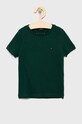 Tommy Hilfiger T-shirt bawełniany dziecięcy bawełna zielony KB0KB06879.4890