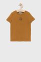 χρυσό καφέ Παιδικό βαμβακερό μπλουζάκι Tommy Hilfiger Για αγόρια