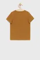 Παιδικό βαμβακερό μπλουζάκι Tommy Hilfiger καφέ
