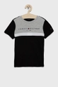 czarny Tommy Hilfiger T-shirt bawełniany dziecięcy Chłopięcy