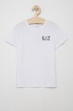 EA7 Emporio Armani T-shirt bawełniany dziecięcy 6KBT51.BJ02Z nadruk biały 6KBT51.BJ02Z