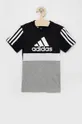 czarny adidas T-shirt bawełniany dziecięcy GS8886 Chłopięcy