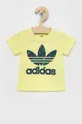 żółty adidas Originals T-shirt bawełniany dziecięcy H20310 Chłopięcy