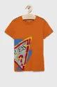оранжевый Guess - Детская хлопковая футболка Для мальчиков