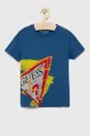 голубой Guess - Детская хлопковая футболка Для мальчиков