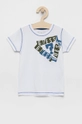 biały Guess T-shirt bawełniany dziecięcy Chłopięcy