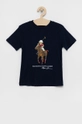 granatowy Polo Ralph Lauren T-shirt bawełniany dziecięcy 322853828001 Chłopięcy