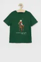 zielony Polo Ralph Lauren T-shirt bawełniany dziecięcy 322853828002 Chłopięcy