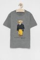 szary Polo Ralph Lauren T-shirt bawełniany dziecięcy 323853828003 Chłopięcy